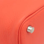 Hermes Handbag Picotin Lock PM Taurillon Clemence Orange Field Silver Hardware — view 5
