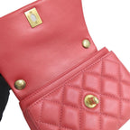 Chanel Top Handle Mini Flap Bag Pink As1226 Quilted Lambskin — view 8