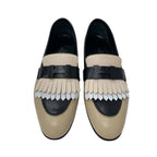 Hermes Royal Loafer Leather Shoes Beige Black White Hhardware Constance — view 2