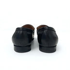 Hermes Paris Loafers Shoes Leather Black Silver Moccasins Flat Hhardware — view 5