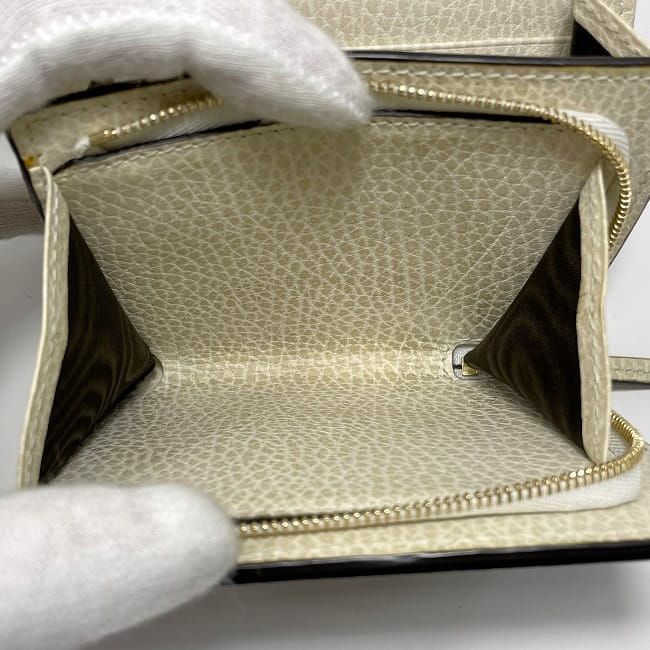 Gucci Bifold Wallet Beige White Marmont — view 7
