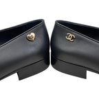 Chanel Loafers Coco Mark Heart Moccasins 94305 Size 37 Calfskin — view 9