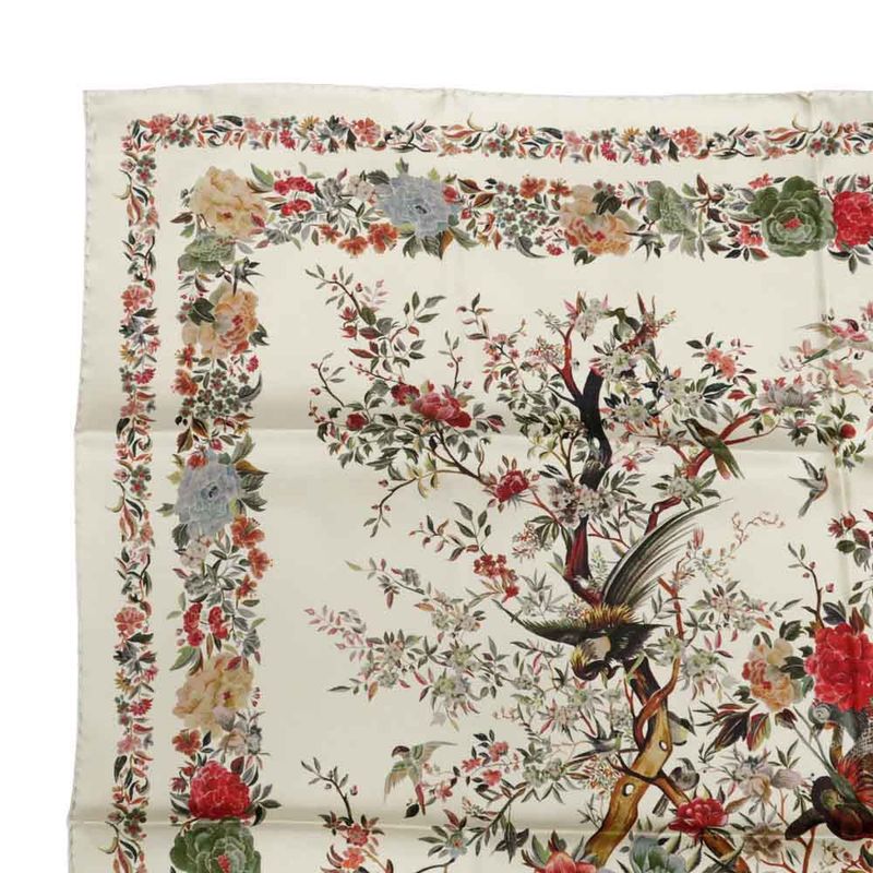 Dior Square Scarf Floral Pattern Beige 25 Jah090 Zkdo Accessories — view 3