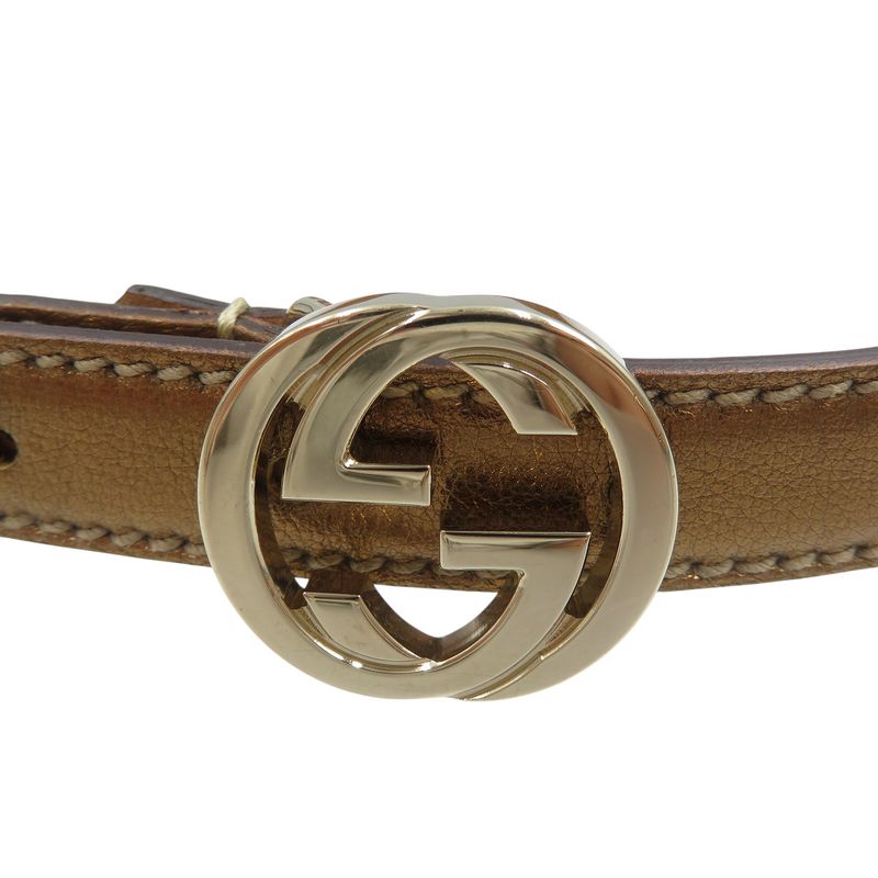 Gucci GG Logo Leather Gold Hardware 85-34 Belt 0976 — view 5