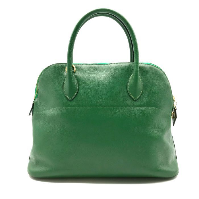 Hermes Bolide 35 Green Epsom Gold Hand Ba Handbag — view 2
