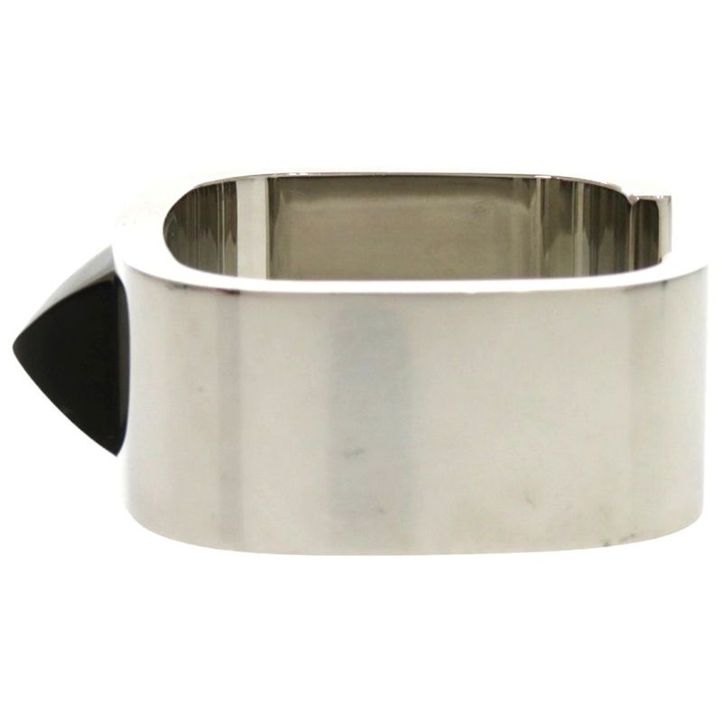 Hermes Medor Metal Black Silver Hardware Bangle 1630 — view 5