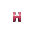 Hermes Earrings Pop Ashe Mini H Logo Rose Tropic Pink Silver — view 3