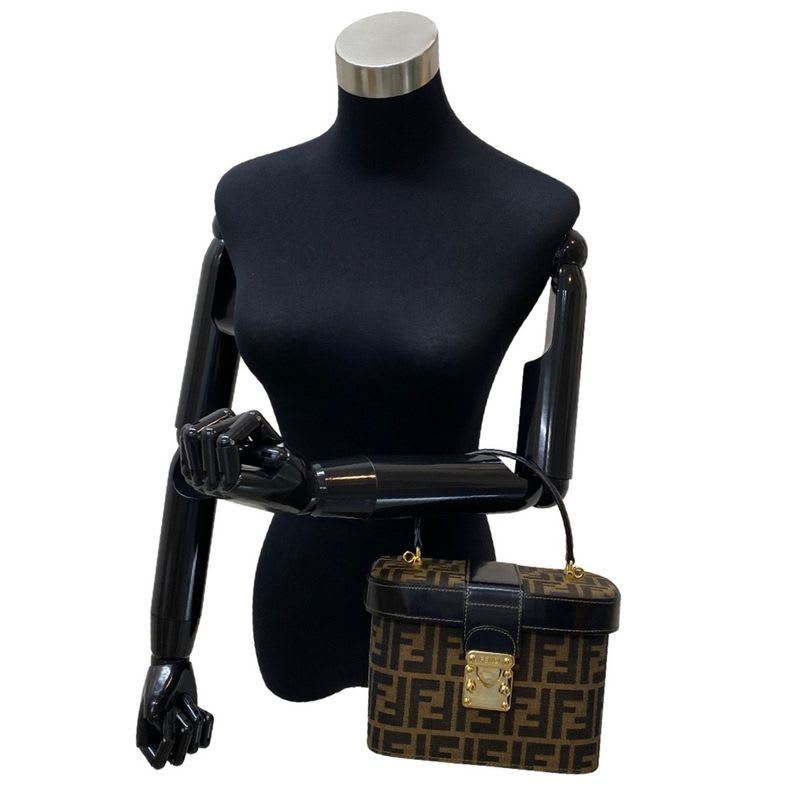 Fendi Zucca Pattern Logo Leather Canvas 2-Way