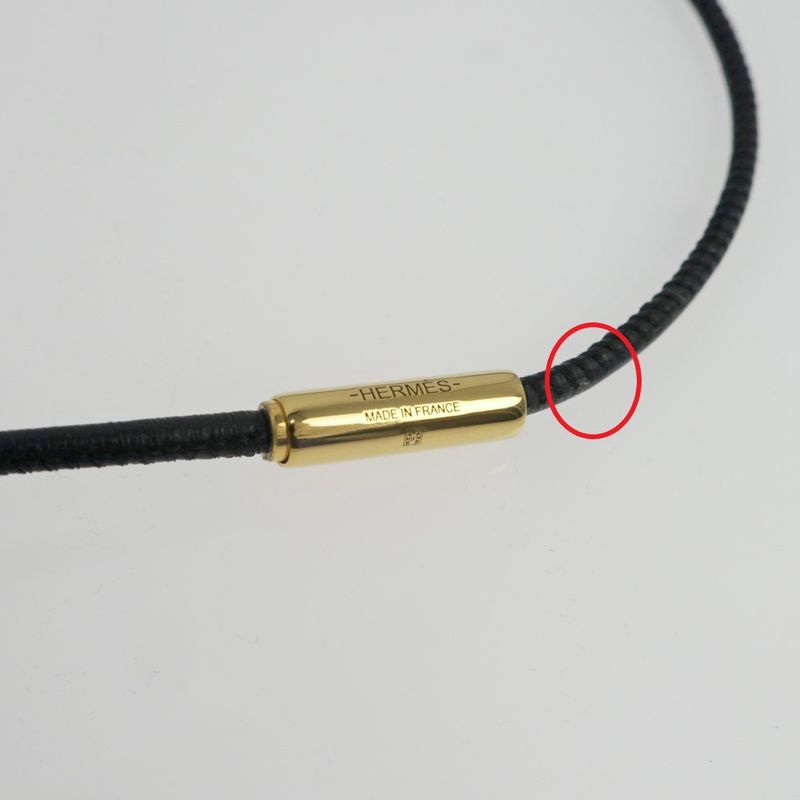 Hermes Esquettle Etrier GM Necklace Pendant Black Gold Hardware — view 7