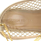 Bottega Veneta Stretch Ballerina Square Toe Mesh Chain Flat Shoes Beige 34 1 2 — view 6