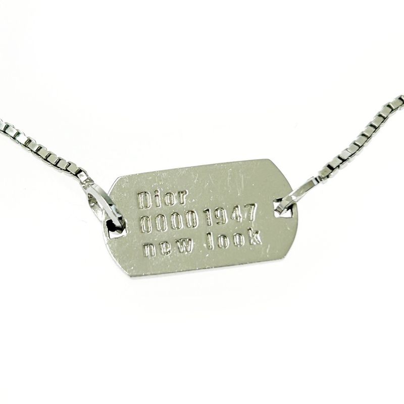 Christian Dior Dog Tag Plate Bracelet Silver — view 3