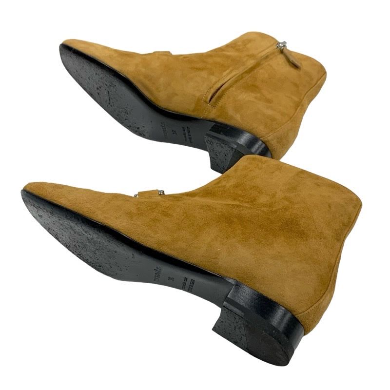 Hermes Boots Short Shoes Suede Brown Silver Hose — view 6