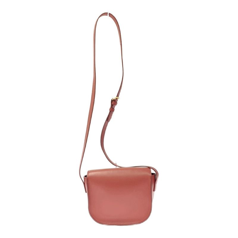 Celine Leather Folco Cuir Triomphe Shoulder Bag Lipstick — view 4