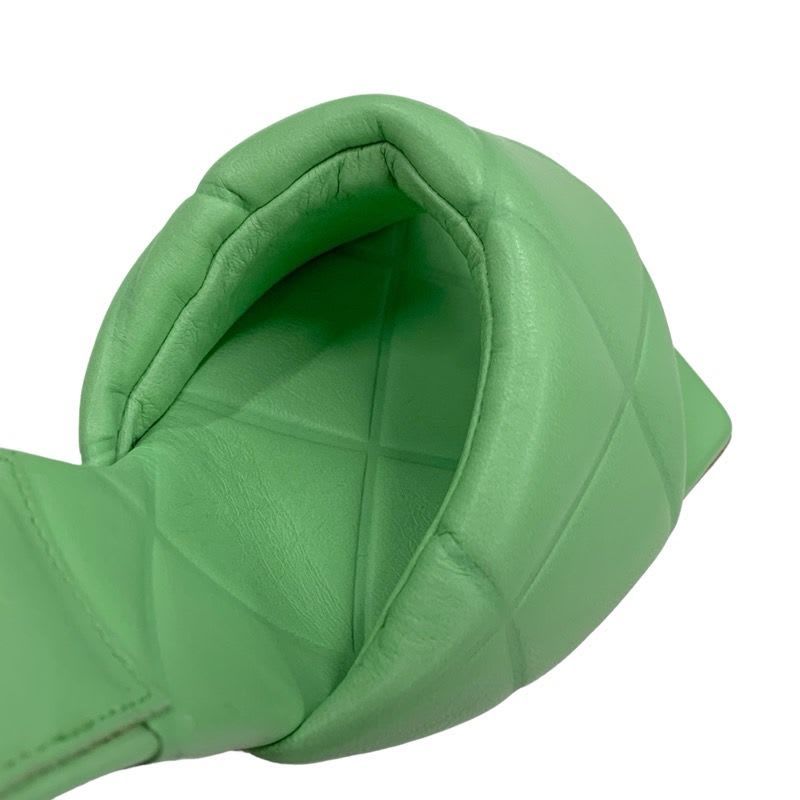 Bottega Veneta Lido Sandals Shoes Leather Light Green Mules Intrecciato — view 9