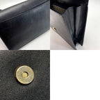 Yves Saint Laurent Logo Clutch Bag Black Leather Vintage — view 8