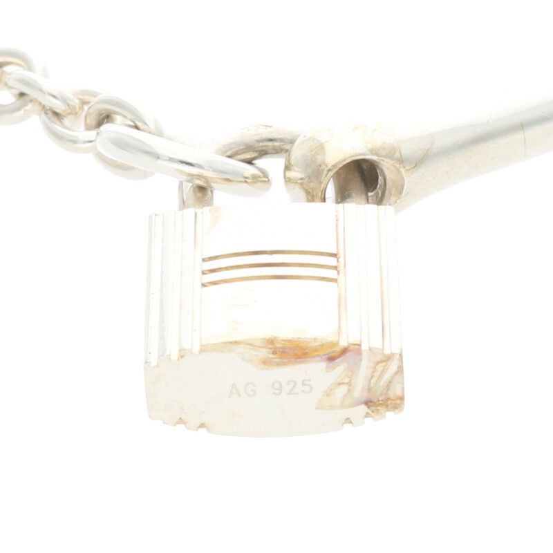 Hermes Padlock Silver Chain Necklace — view 5