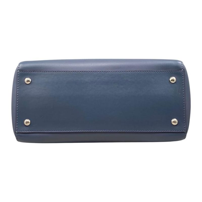 Fendi Shoulder Bag Dotcom 8 Bn293 Calf Leather Navy Blue Pink Beige — view 5