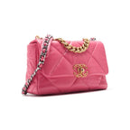 Chanel 19 Quilted 2-Way Chain Shoulder Lambskin Pink With Gold And Silver — view 3