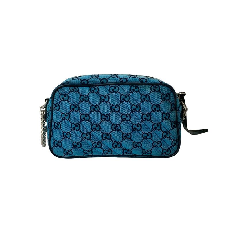 Gucci GG Marmont Canvas Leather Chain Shoulder Bag Pochette — view 4