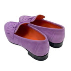 Hermes Royale Loafer Leather Shoes Suede Purple Moccasin Flat Hhardware — view 4