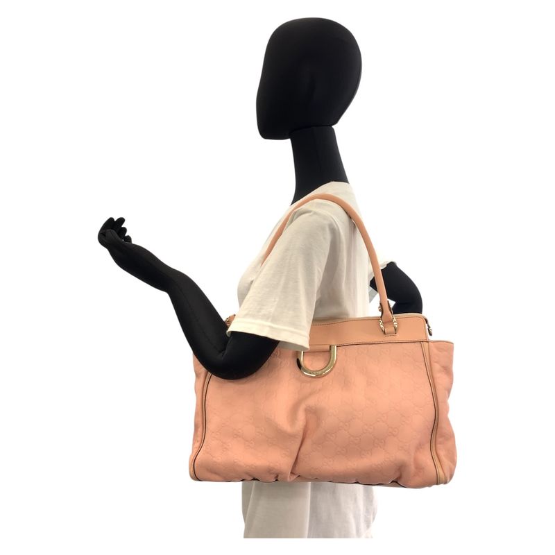 Gucci Abby Guccissima Pink Gold Hardware Leather Tote Bag — view 7