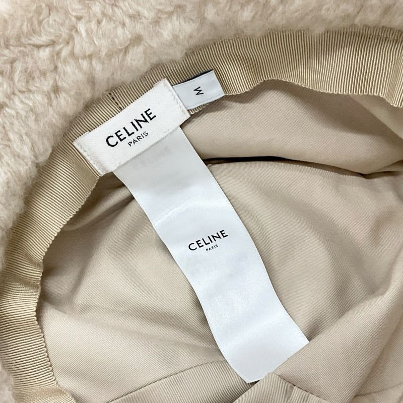 Celine Hat Cashmere Beige Triomphe Logo Bucket — view 6
