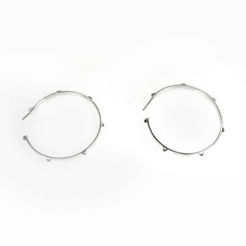 Hermes Earrings Cour De H Pair AG 925 Silver Accessories — view 6
