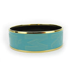 Hermes Bangle Emile GM Metal Cloisonne Light Blue Gold Hardware Logo Accessories — view 4