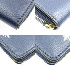 Christian Dior Bee Leather Gold Hardware Navy Blue Bifold Wallet 1128 — view 8