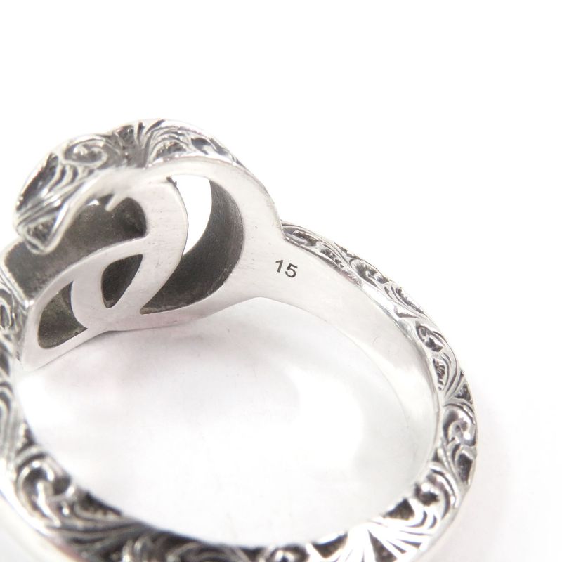 Gucci Arabesque Key Motif GG Logo Ring Silver SV 925 15 — view 6