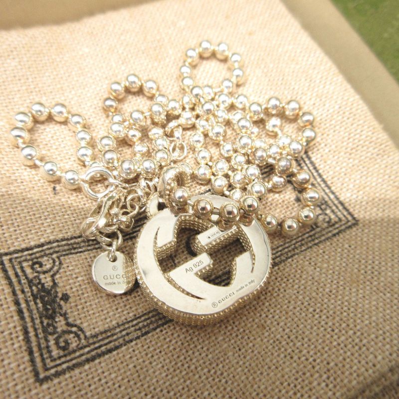 Gucci Interlocking G Ball Chain Silver 925 Necklace 0495 — view 4
