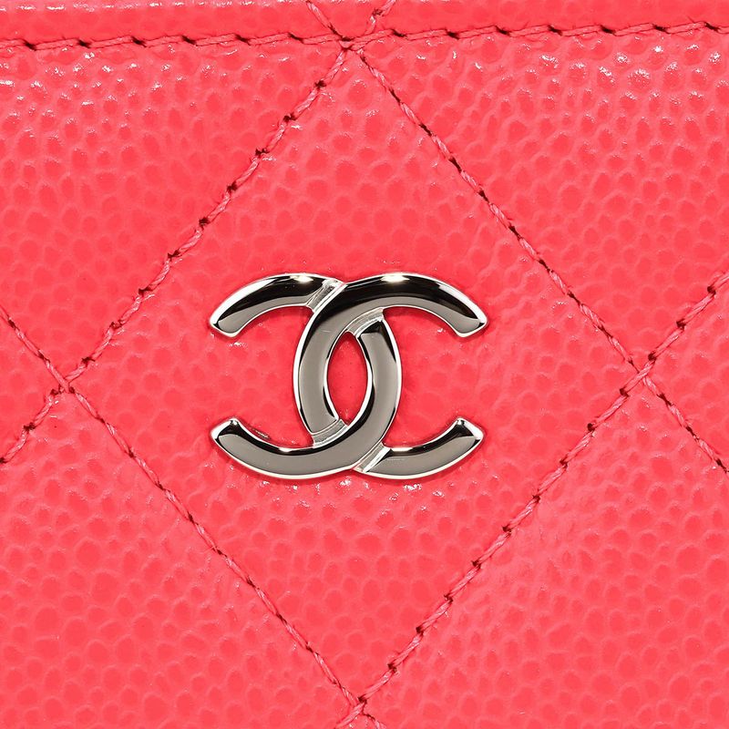 Chanel Coin Case Classic Zip Purse Neon Pink — view 6