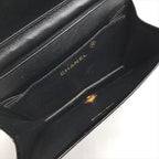 Chanel CC Logo Patent Chain Shoulder Bag Black Push Lock — view 8