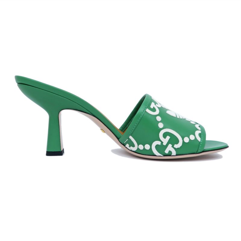 Gucci Adidas Collaboration Sandals Green Size 40 Mule Heel — view 2