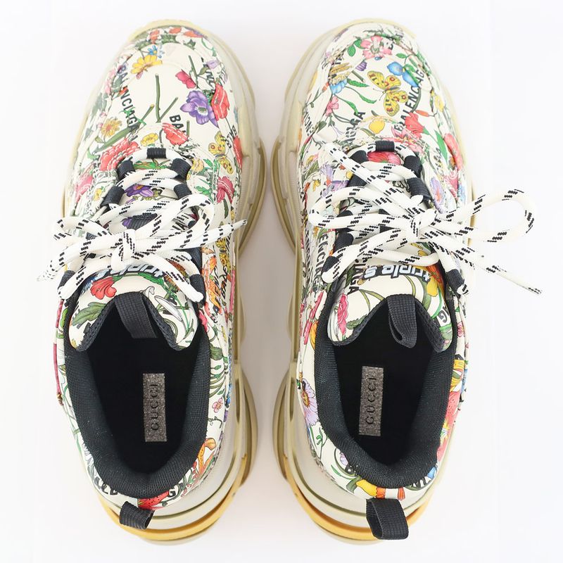 Gucci Balenciaga Hakka Project Triple S Flora Print Size — view 7