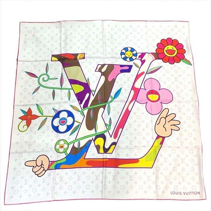 Louis Vuitton Takashi Murakami Collaboration Lvlogo Super Flat Blanc Carre 90 — view 2