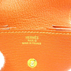 Hermes Le Caran Uit LE48 g Engraved Chevre Silver Hardware Red Orange Coin Case — view 7