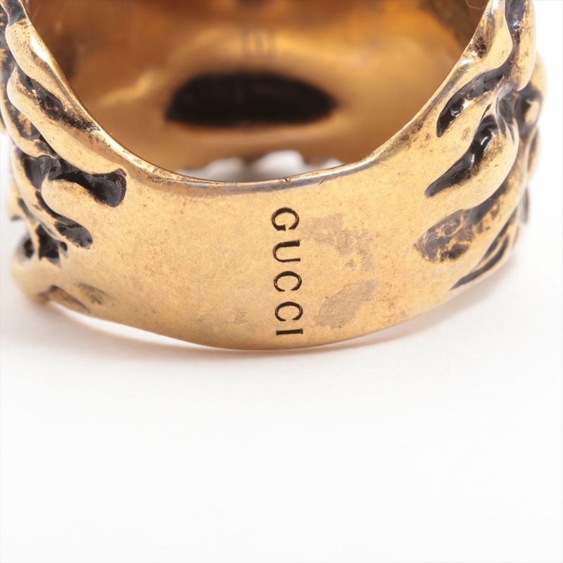 Gucci Michele Period Lion Head GP Ring 15 — view 7