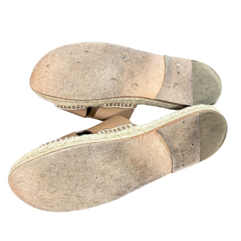 Hermes Espadrille Antigua Flat Leather Sandals 42 Brown — view 8