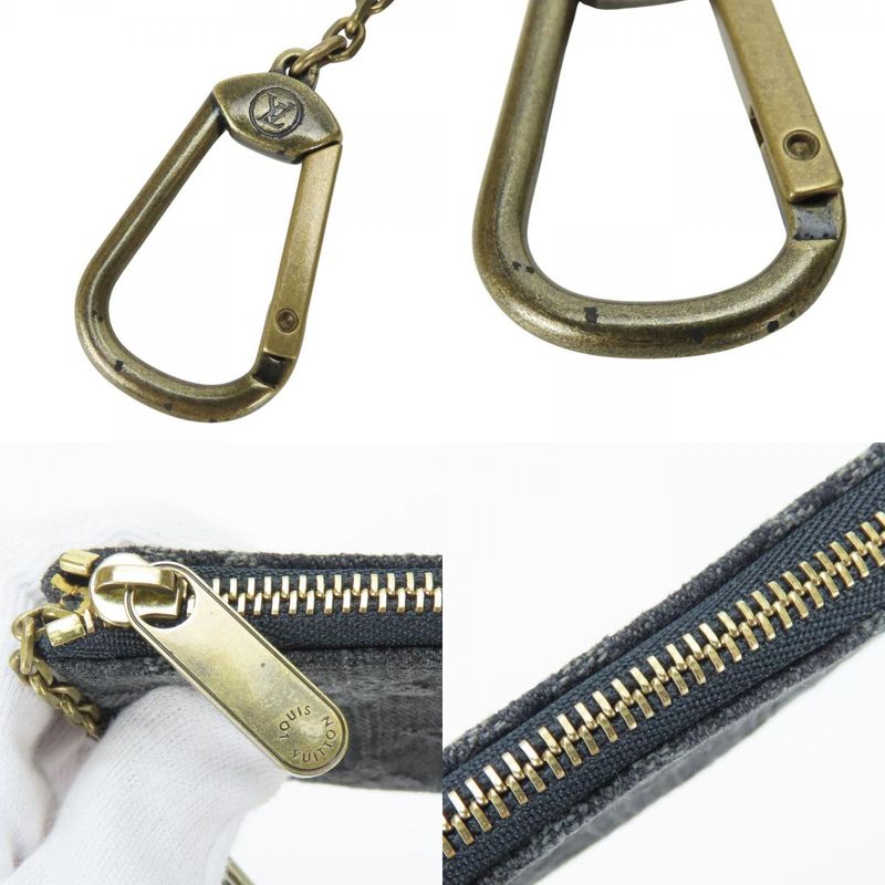Louis Vuitton Coin Case Pochette Cles Monogram Denim Gray Black — view 7