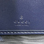 Gucci Round Zipper Long Wallet Navy Striped Line — view 9