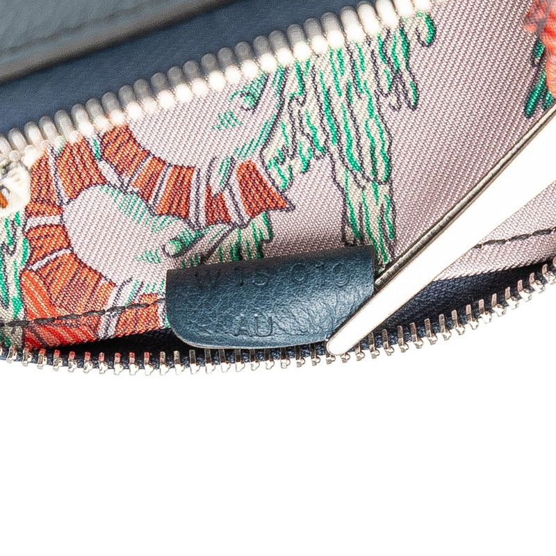 Hermes Azap Silk Quinn Compact Navy Silver Hardware Evercolor — view 6