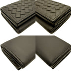 Bottega Veneta Intrecciato Compact Wallet Leather Black Gray Trifold — view 8