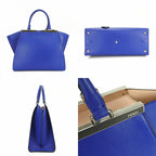 Fendi Handbag Trois Jour 8 Bh279 Leather Blue Silver Hardware 2-Way — view 3