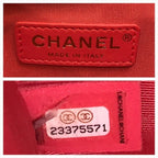 Chanel CC Logo Tweed Lambskin Chain Shoulder Bag Pink Gold — view 9