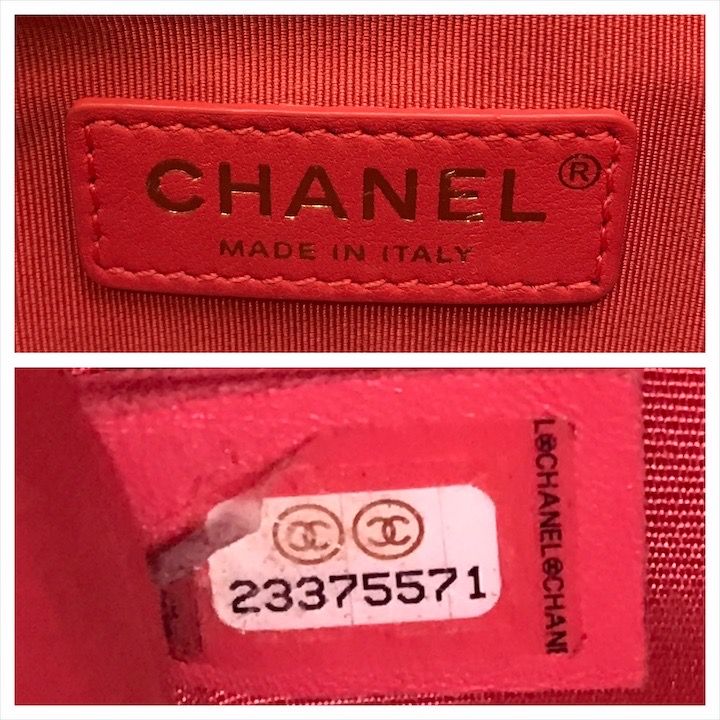 Chanel CC Logo Tweed Lambskin Chain Shoulder Bag Pink Gold — view 9