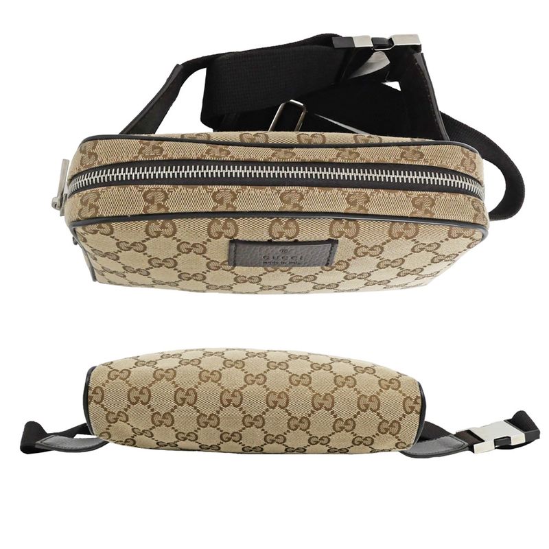 Gucci Waist Bag Body Beige Brown Silver Hardware GG Canvas — view 5