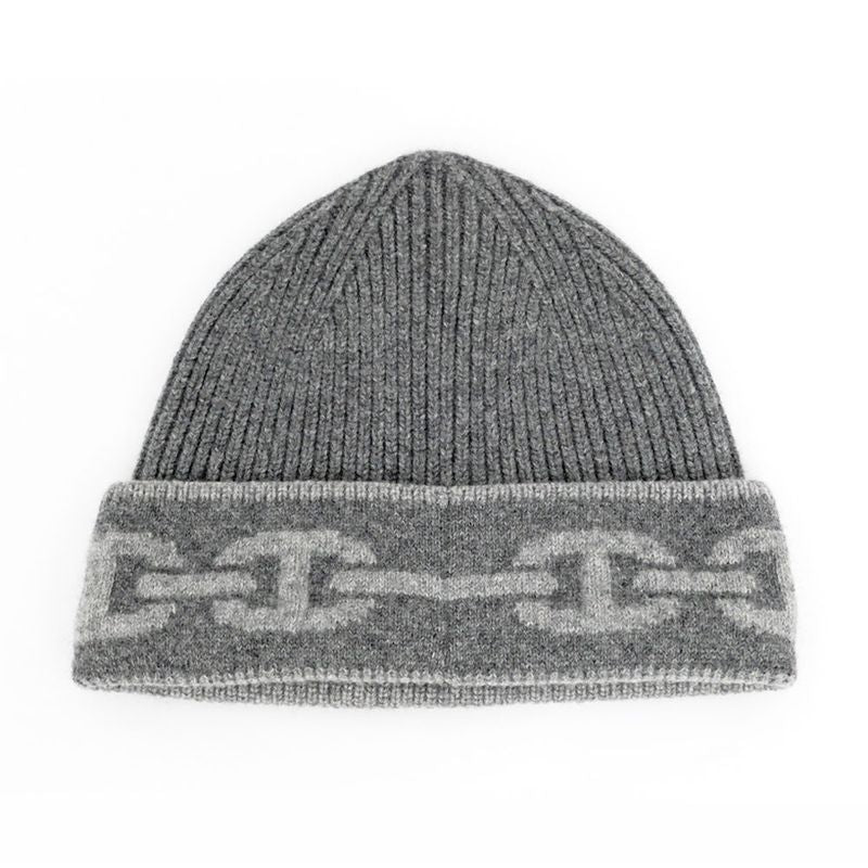Hermes Knit Cap Heaven Charbon Flannel Gray L Size Cashmere Hat — view 2
