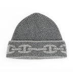 Hermes Knit Cap Heaven Charbon Flannel Gray L Size Cashmere Hat — view 2