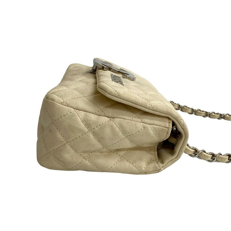 Chanel Cruise Collection Quilted Canvas Shoulder Bag